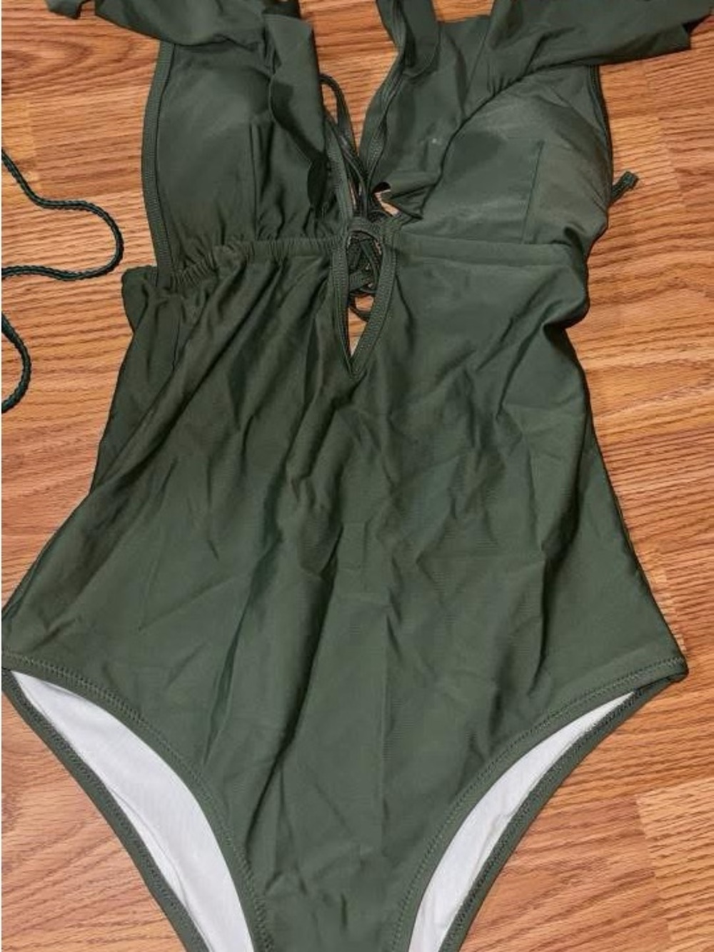 Olive Green One-Piece Swimsuit